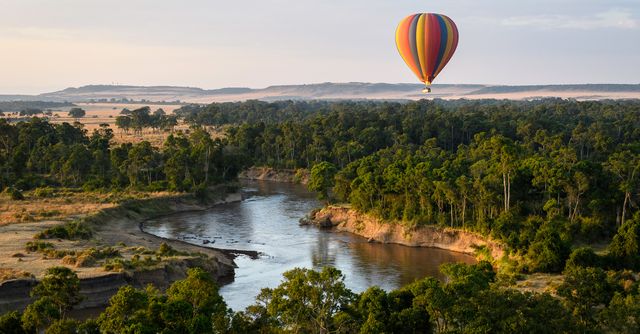 Hot air balloon safari over Masai Mara